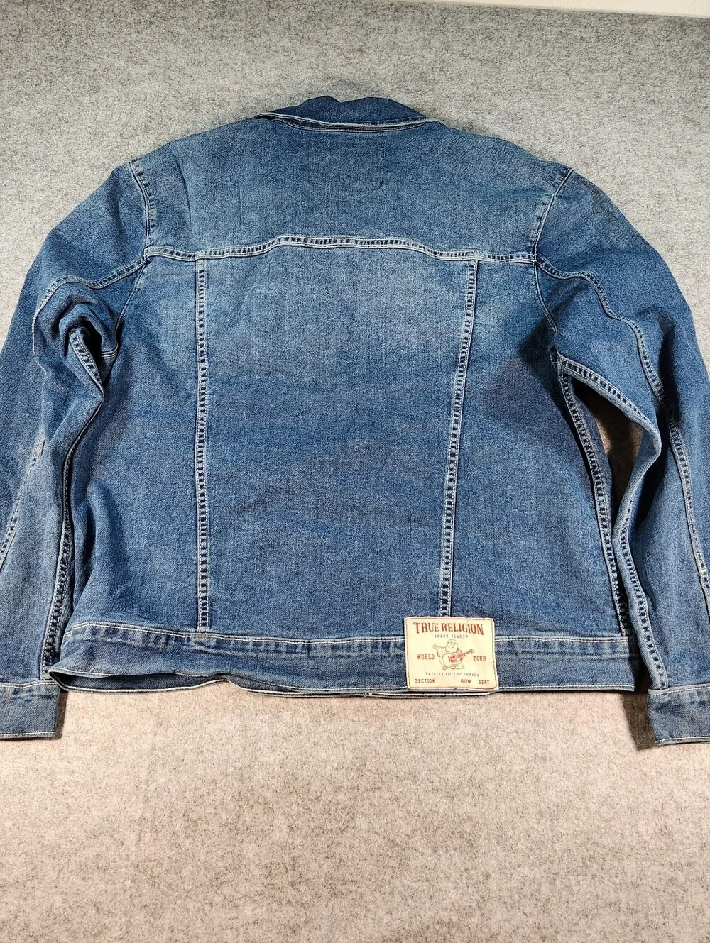 True Religion World Tour Men's Blue Denim Jacket Size Large